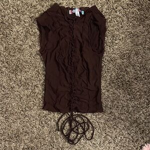 Brown Women's Sheer Top